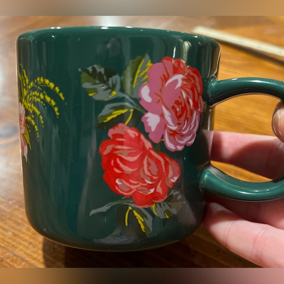 Starbucks Other - Starbucks Mug Floral Green Ceramic Holiday 2018 12 oz Bando Red & Pink Rose